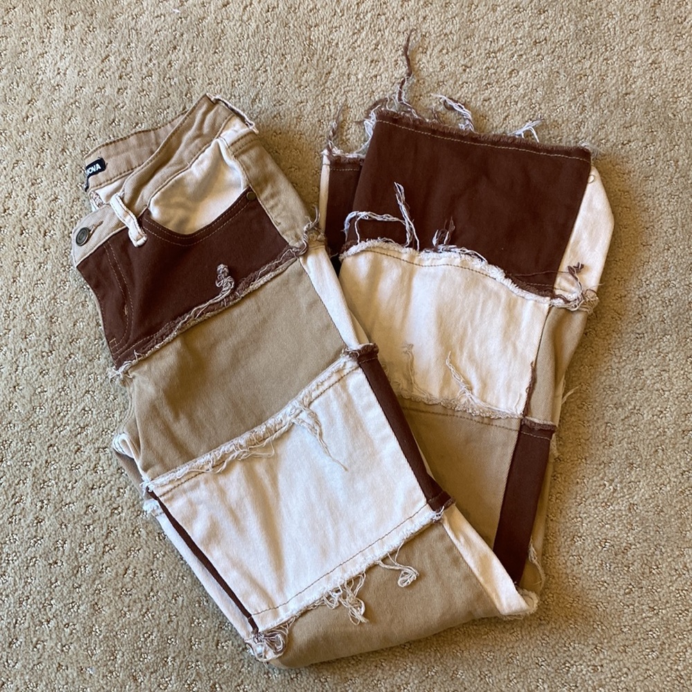 Brown Stitched Pants